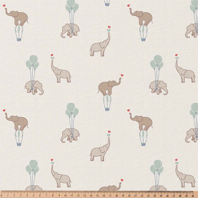 Printed Cotton LUMPO Ecru / Green